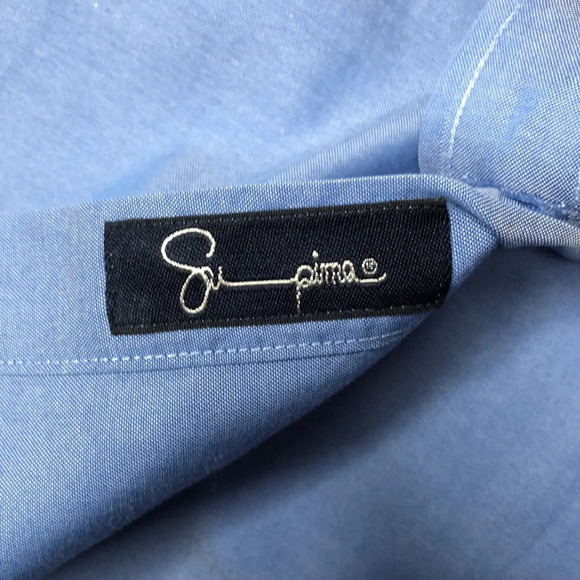 Lands’ End French Blue Short Sleeve No Iron Pinpoint Oxford Traditional Fit Tall - Picture 6 of 12